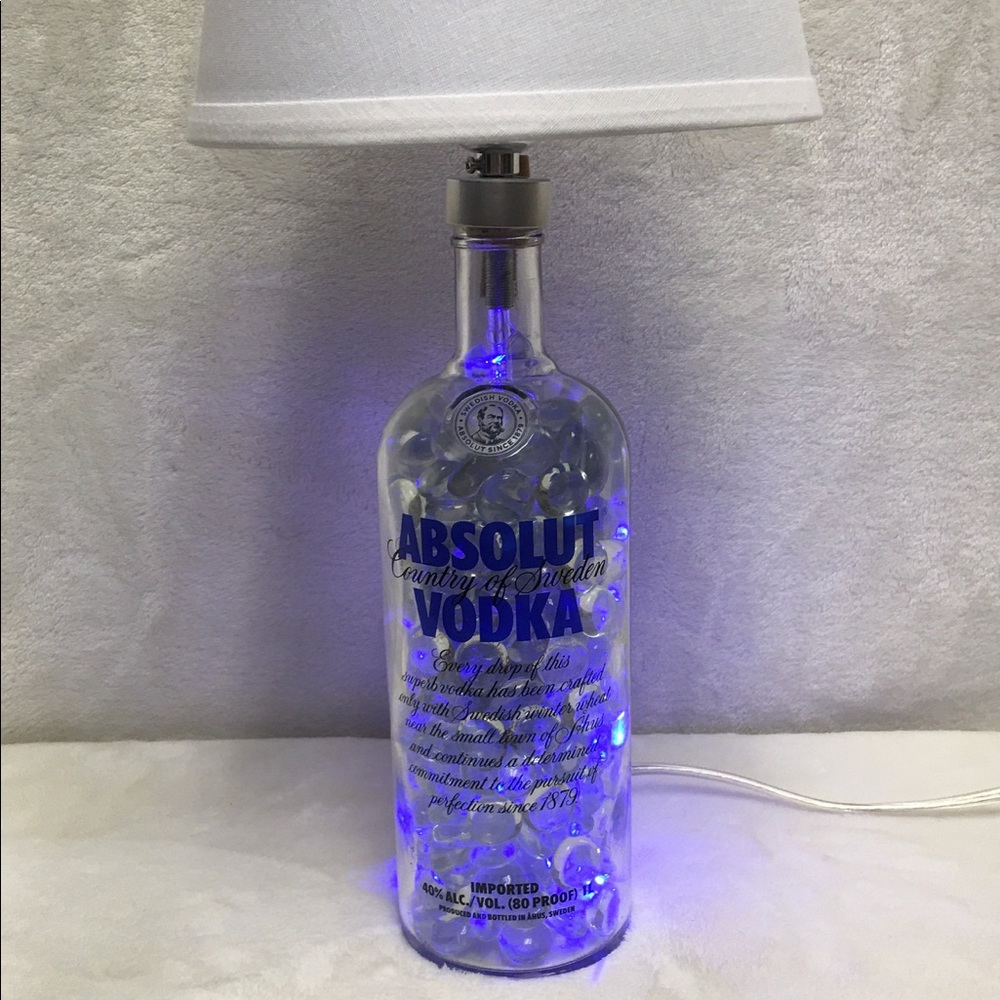 Absolute Vodka lighted liquor bottle lamp